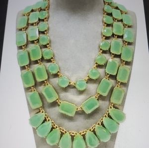 Kate Spade 3-Strand green Rhinestone Necklace